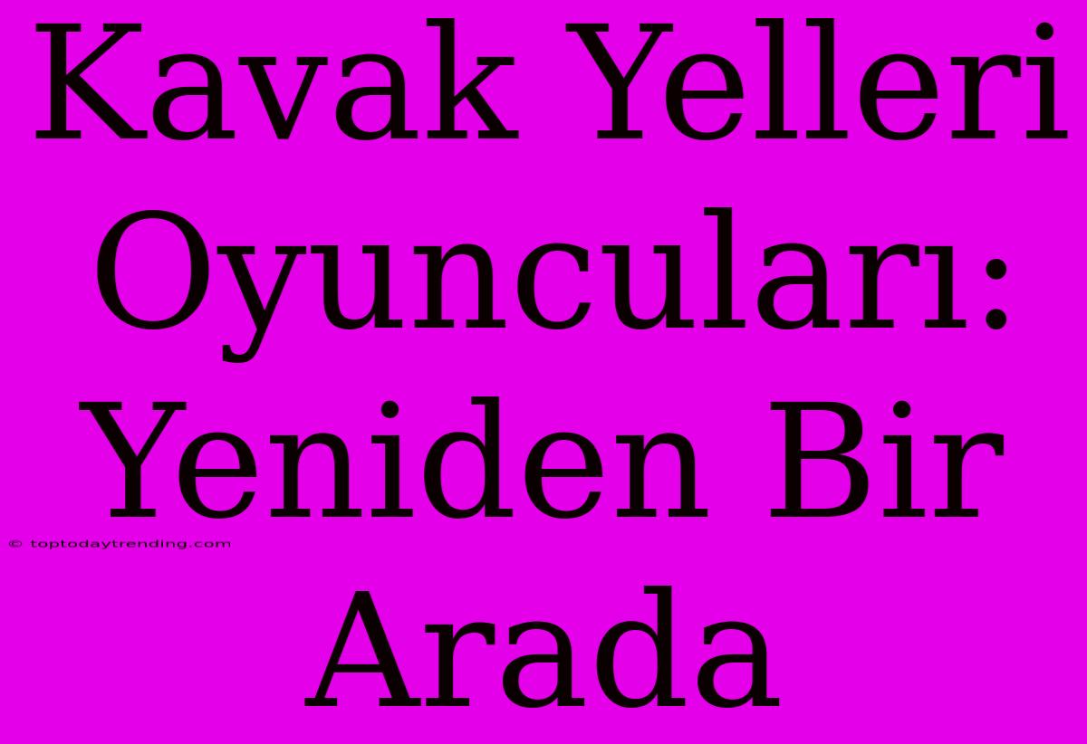 Kavak Yelleri Oyuncuları: Yeniden Bir Arada