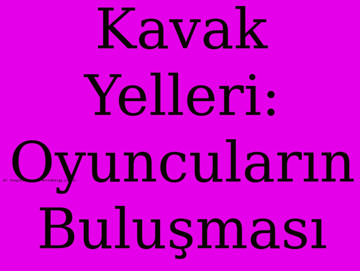 Kavak Yelleri: Oyuncuların Buluşması