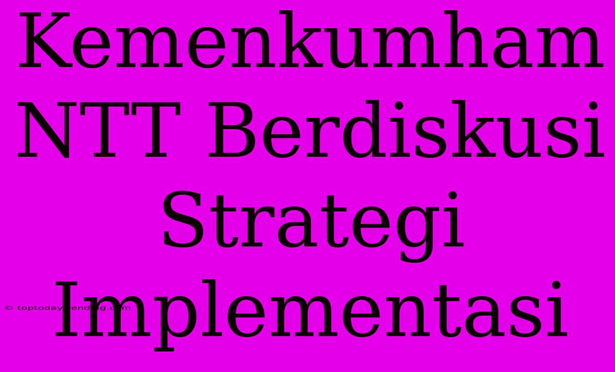 Kemenkumham NTT Berdiskusi Strategi Implementasi