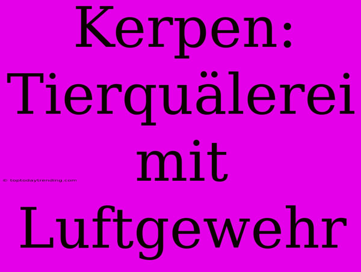 Kerpen: Tierquälerei Mit Luftgewehr