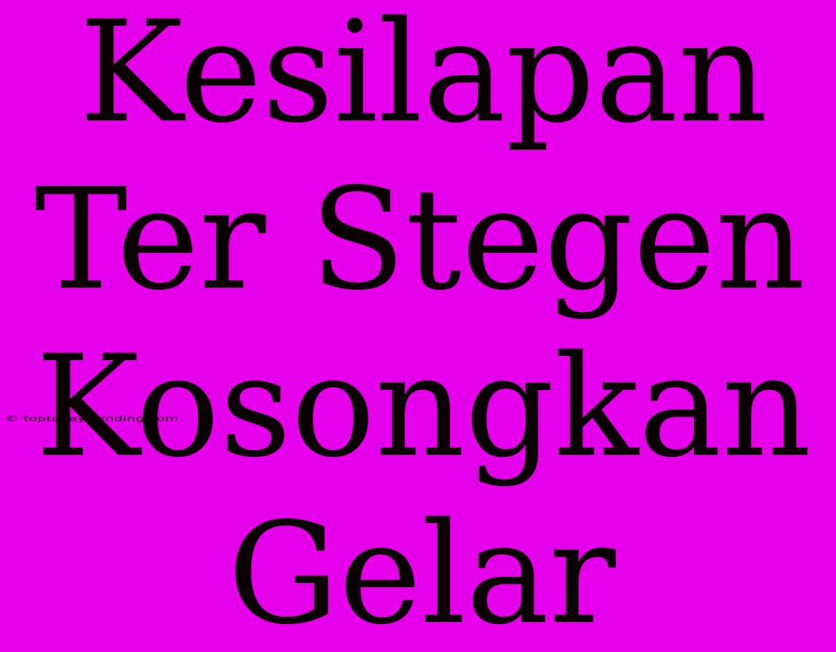 Kesilapan Ter Stegen Kosongkan Gelar