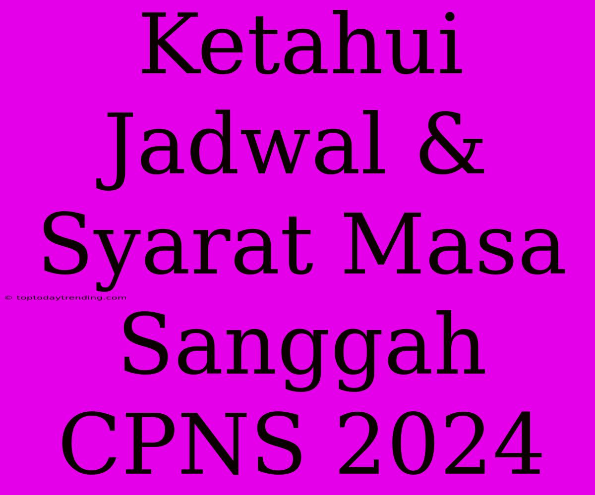 Ketahui Jadwal & Syarat Masa Sanggah CPNS 2024