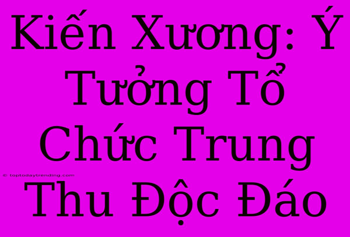 Kiến Xương: Ý Tưởng Tổ Chức Trung Thu Độc Đáo