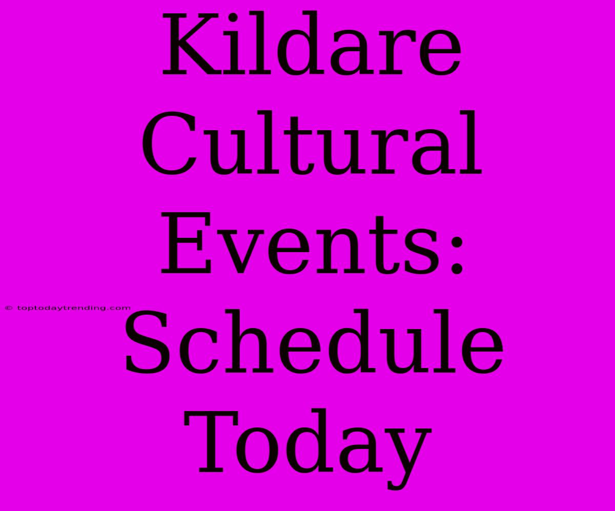 Kildare Cultural Events: Schedule Today