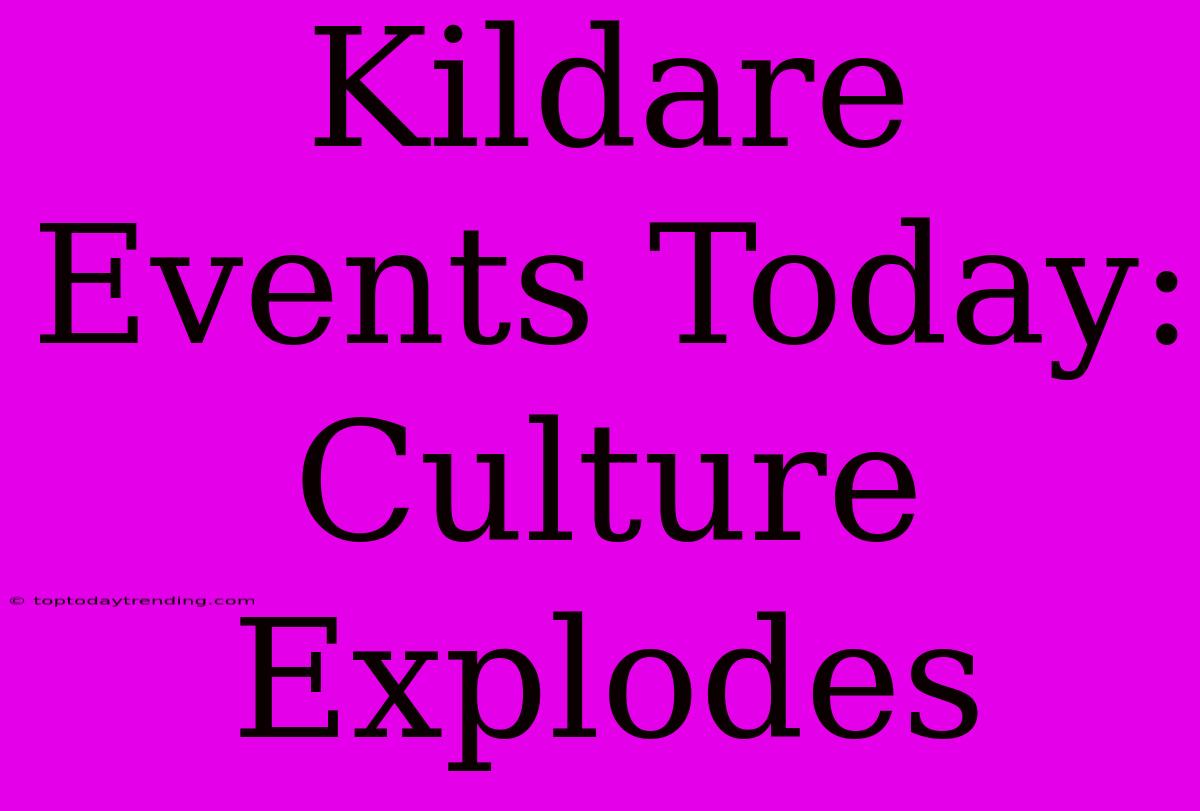 Kildare Events Today: Culture Explodes