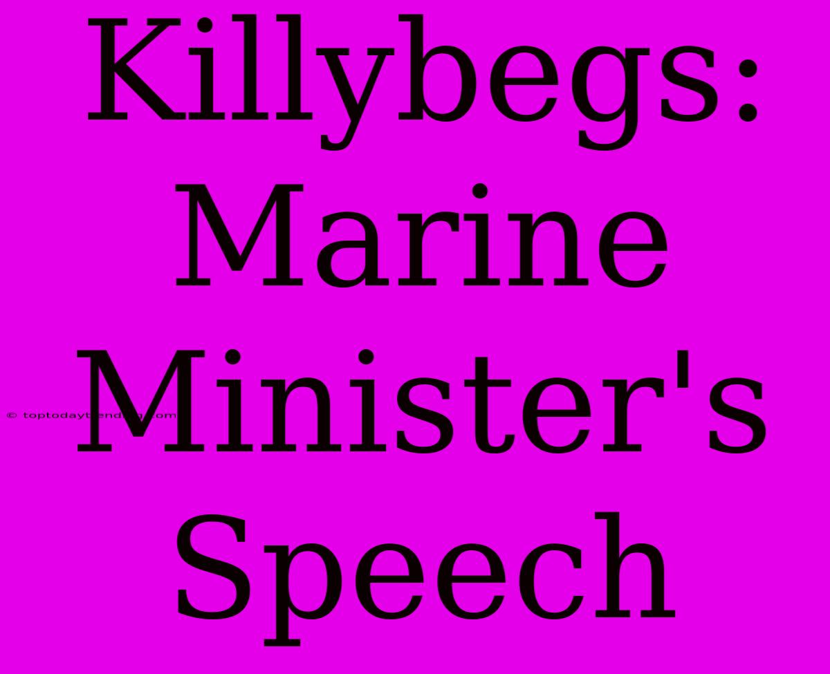 Killybegs: Marine Minister's Speech