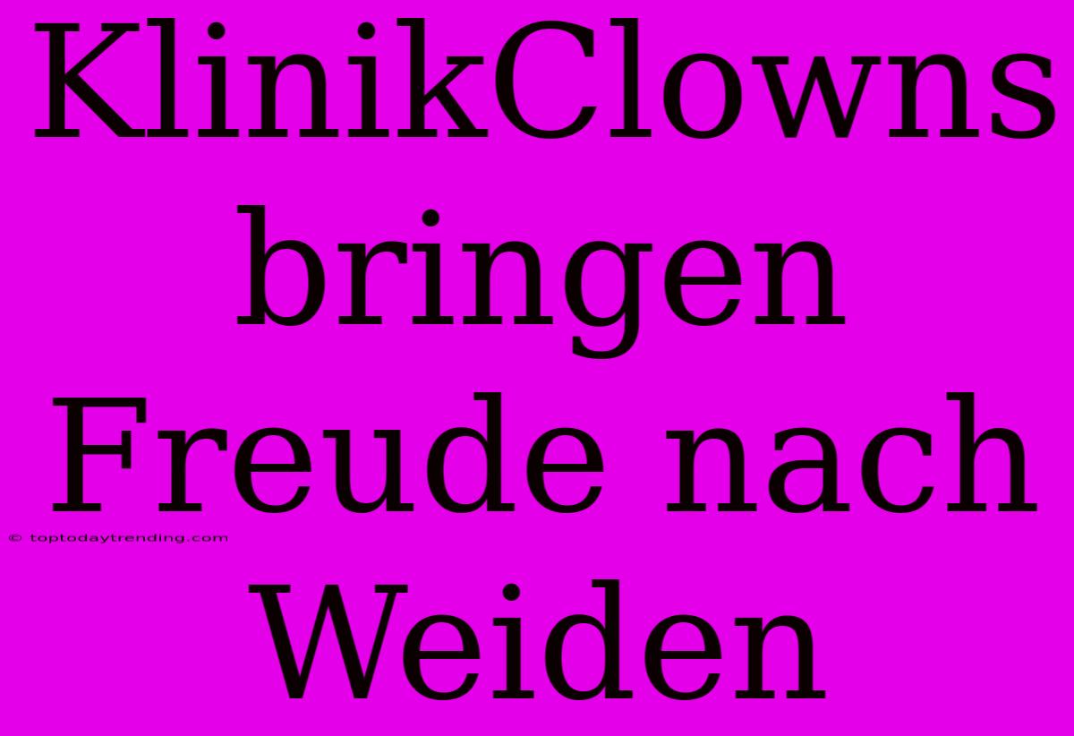 KlinikClowns Bringen Freude Nach Weiden