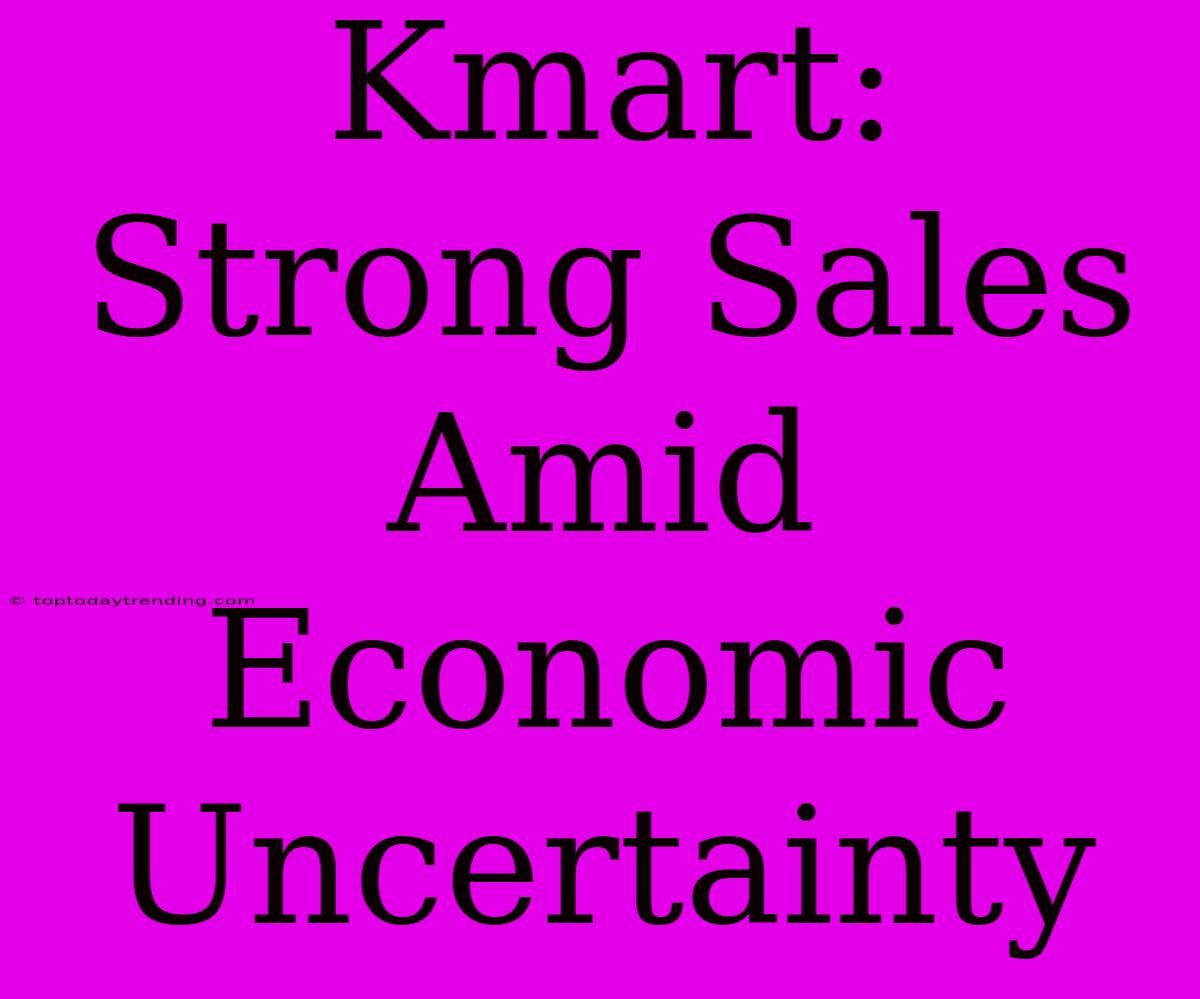 Kmart: Strong Sales Amid Economic Uncertainty