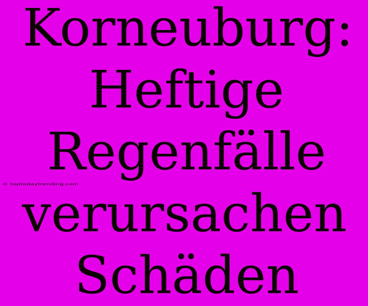 Korneuburg: Heftige Regenfälle Verursachen Schäden