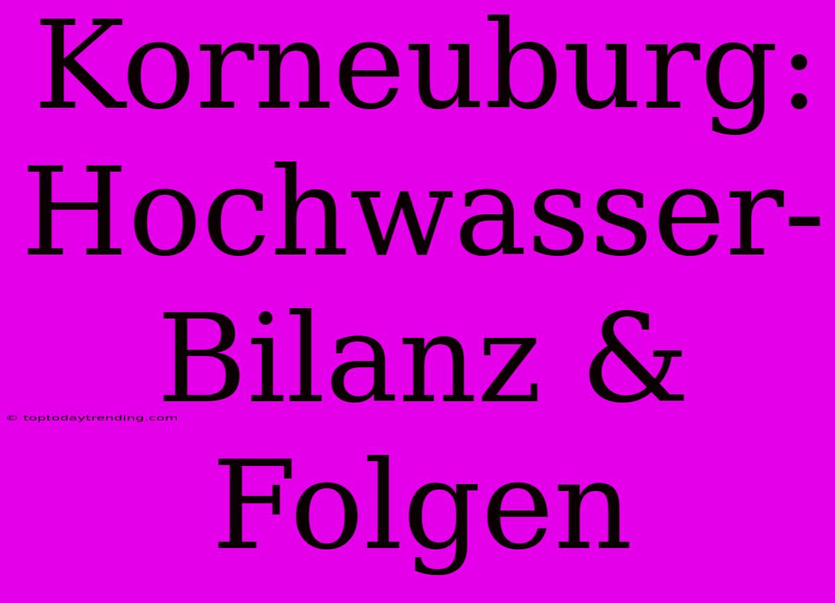 Korneuburg: Hochwasser-Bilanz & Folgen