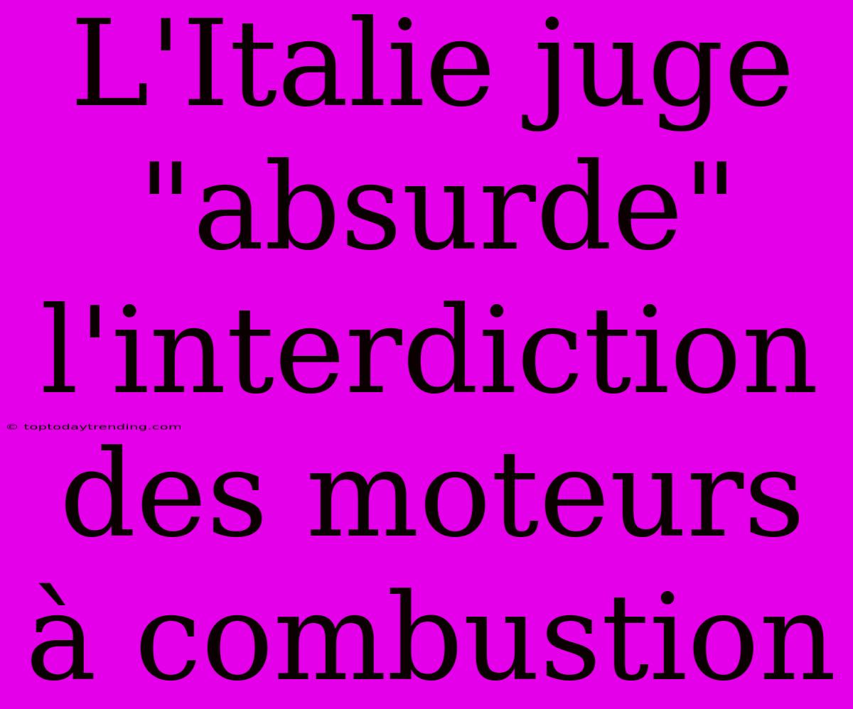 L'Italie Juge 