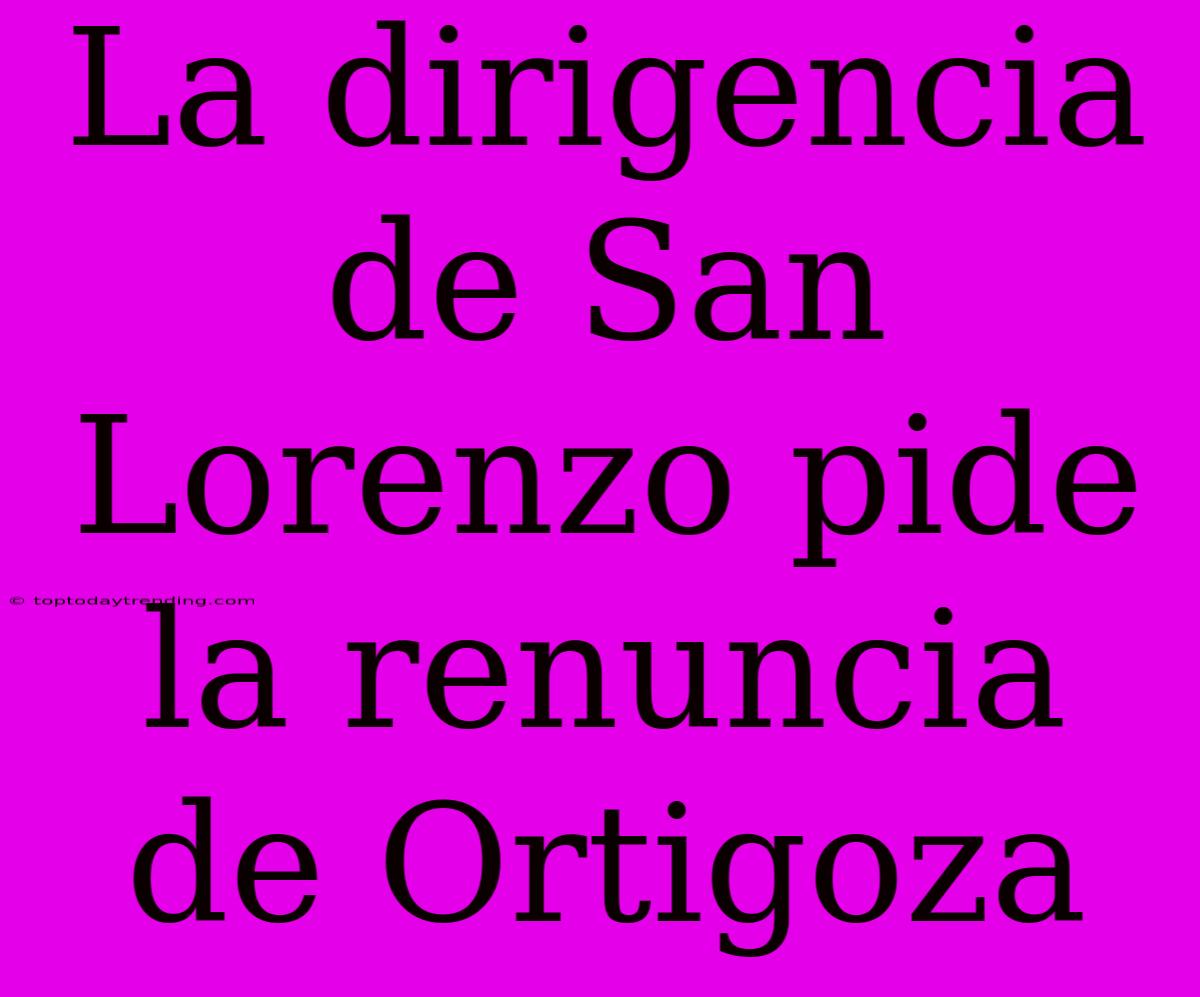 La Dirigencia De San Lorenzo Pide La Renuncia De Ortigoza