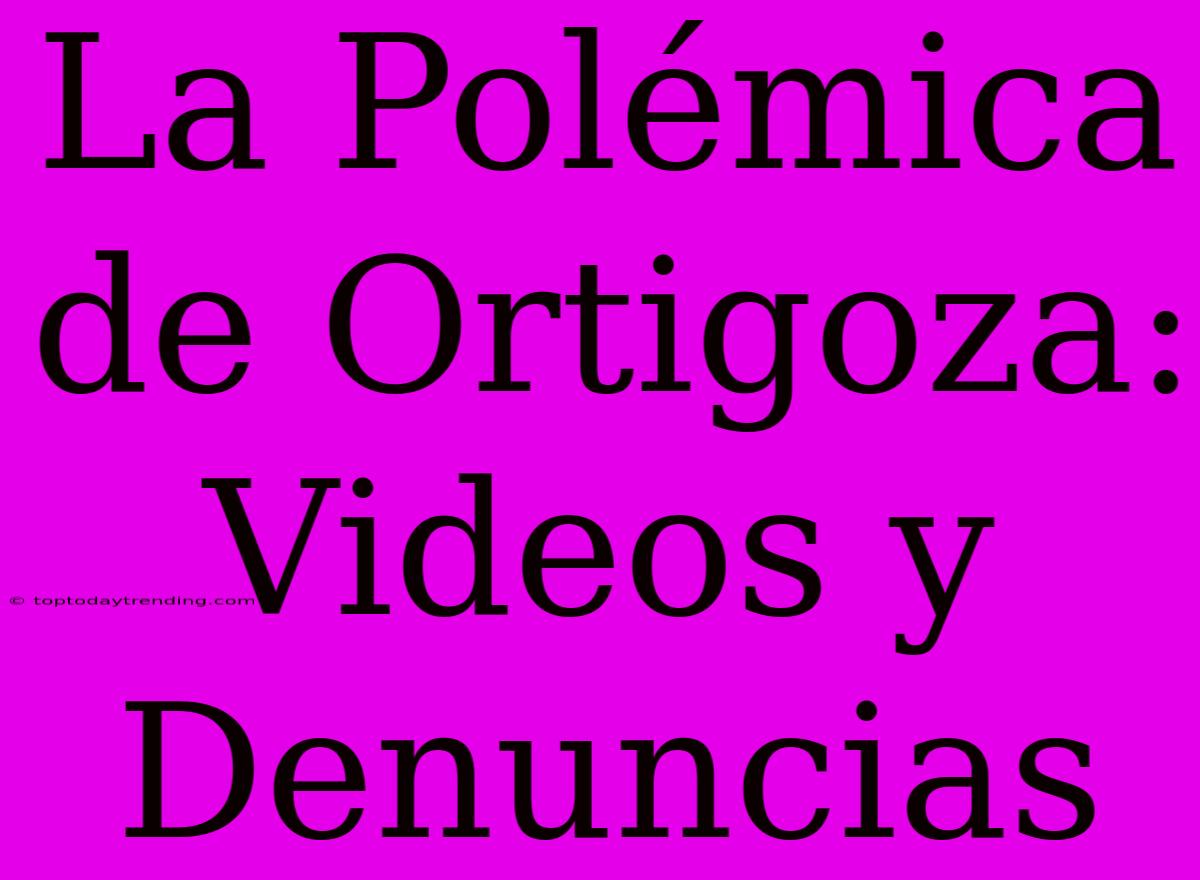 La Polémica De Ortigoza: Videos Y Denuncias