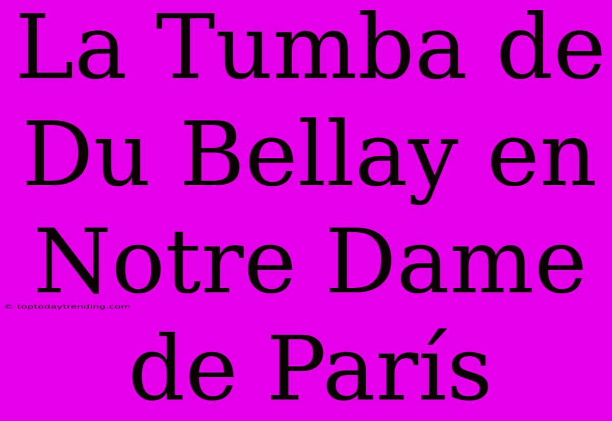 La Tumba De Du Bellay En Notre Dame De París