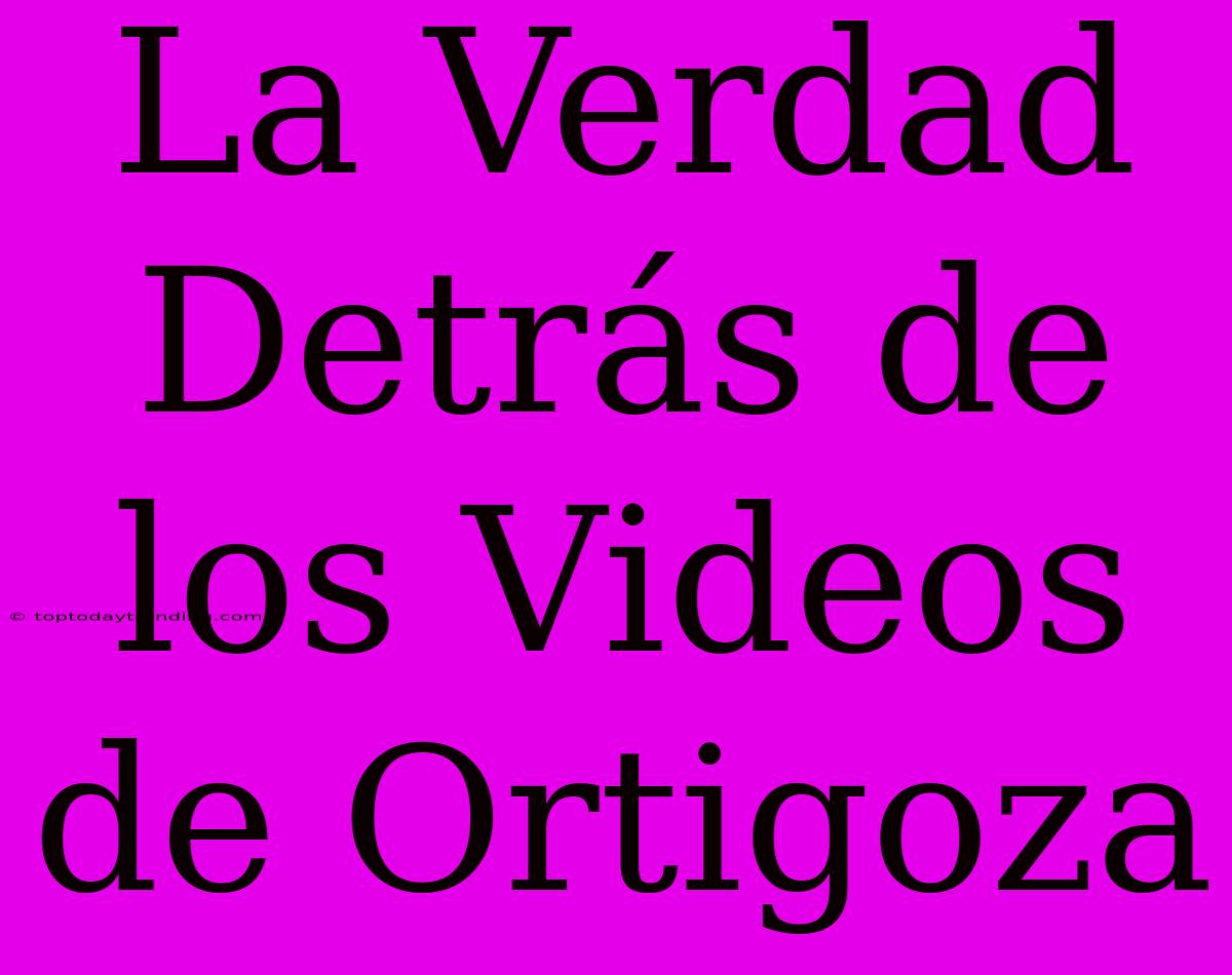 La Verdad Detrás De Los Videos De Ortigoza