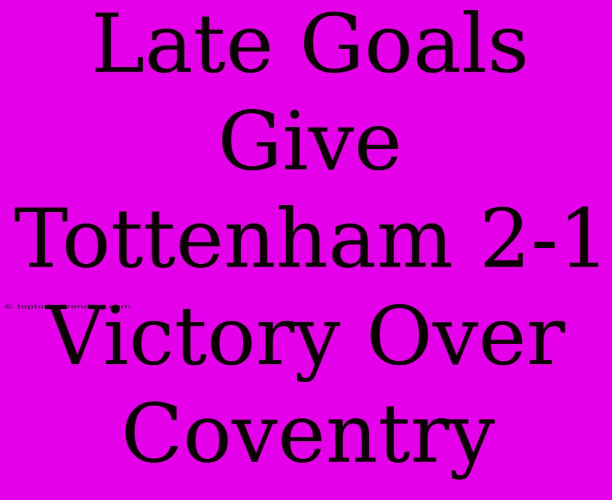 Late Goals Give Tottenham 2-1 Victory Over Coventry