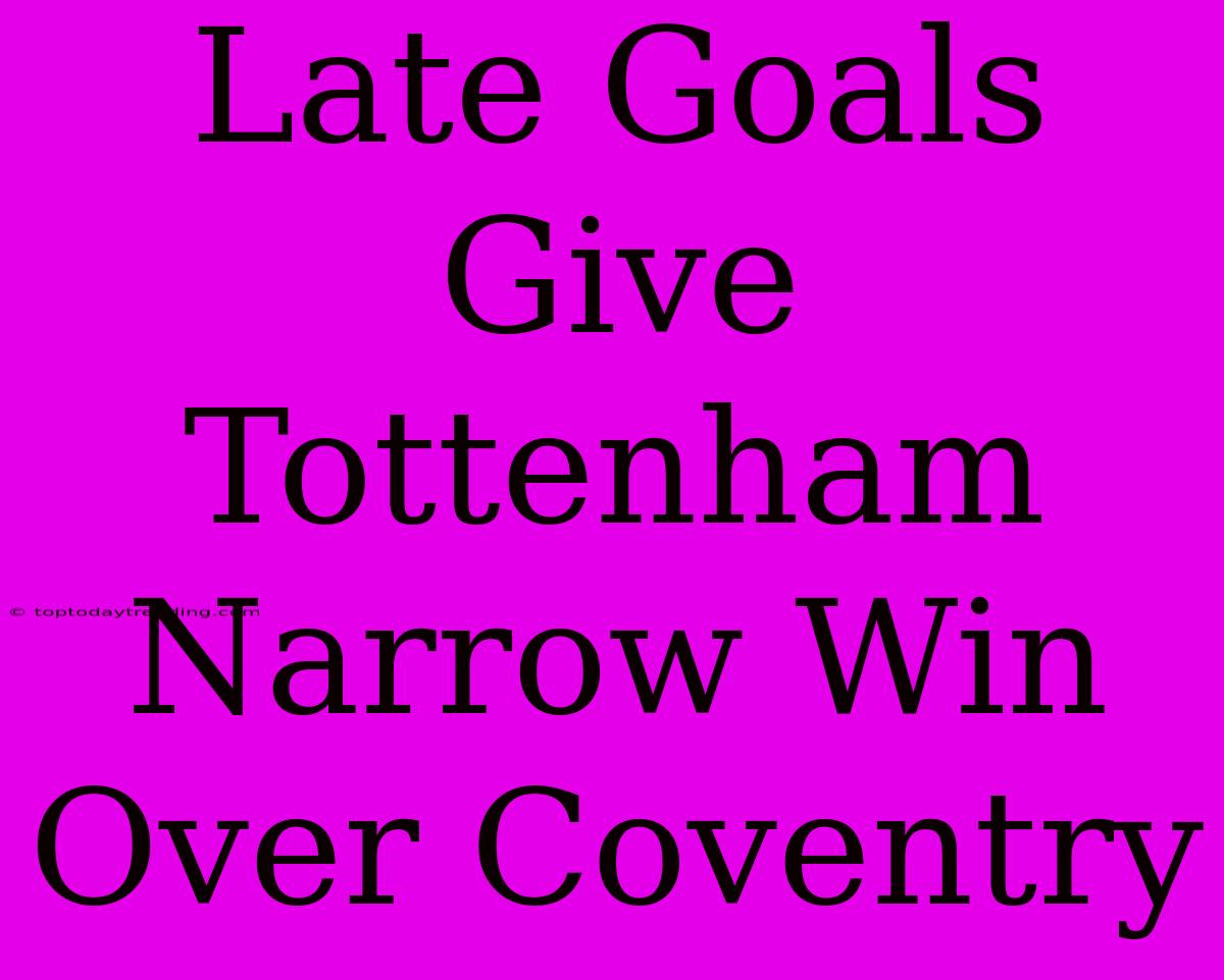 Late Goals Give Tottenham Narrow Win Over Coventry