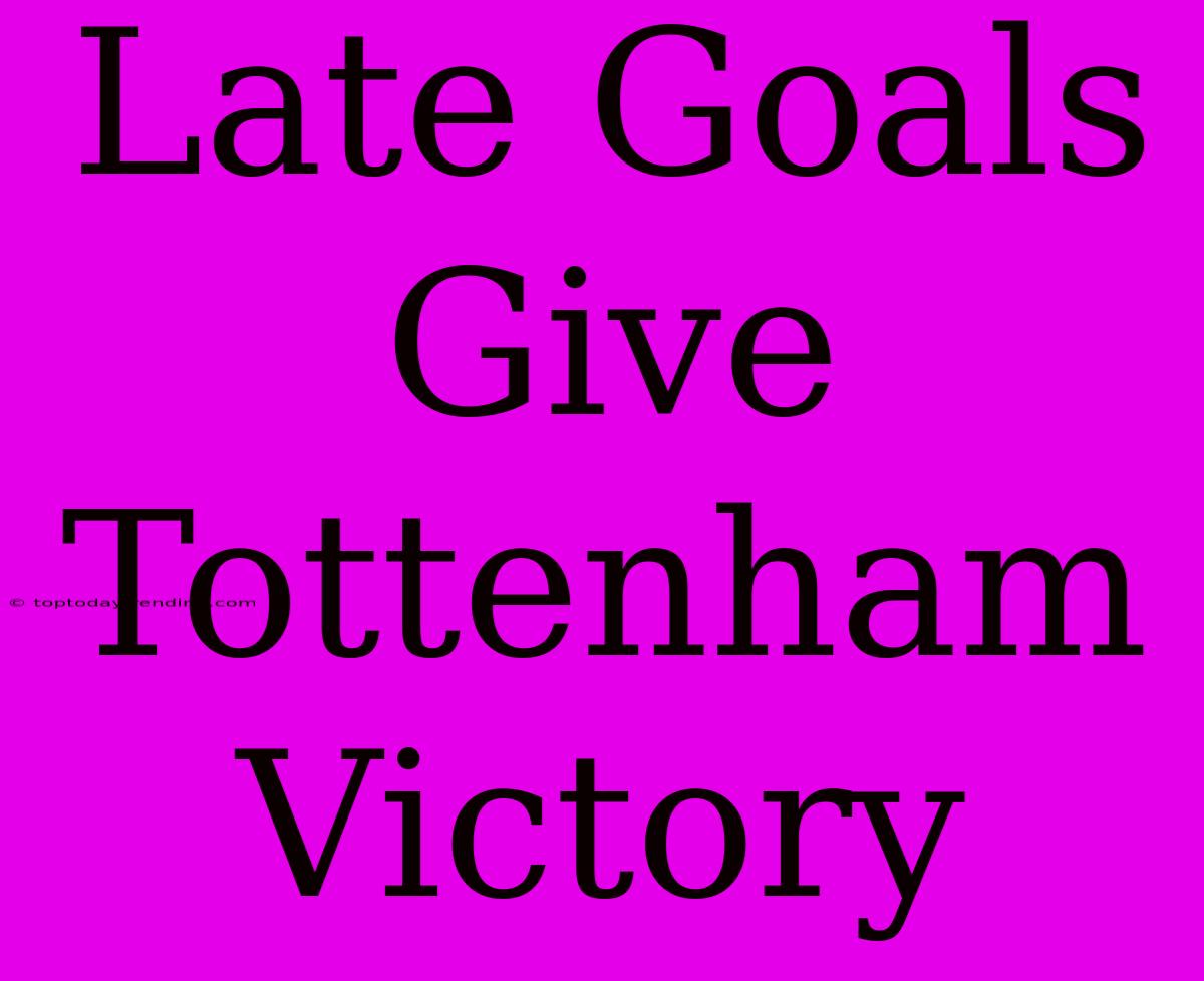 Late Goals Give Tottenham Victory