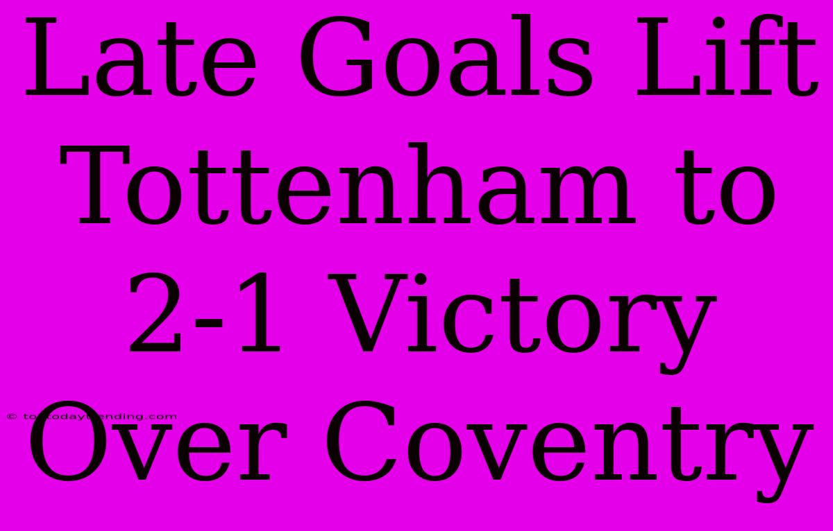 Late Goals Lift Tottenham To 2-1 Victory Over Coventry