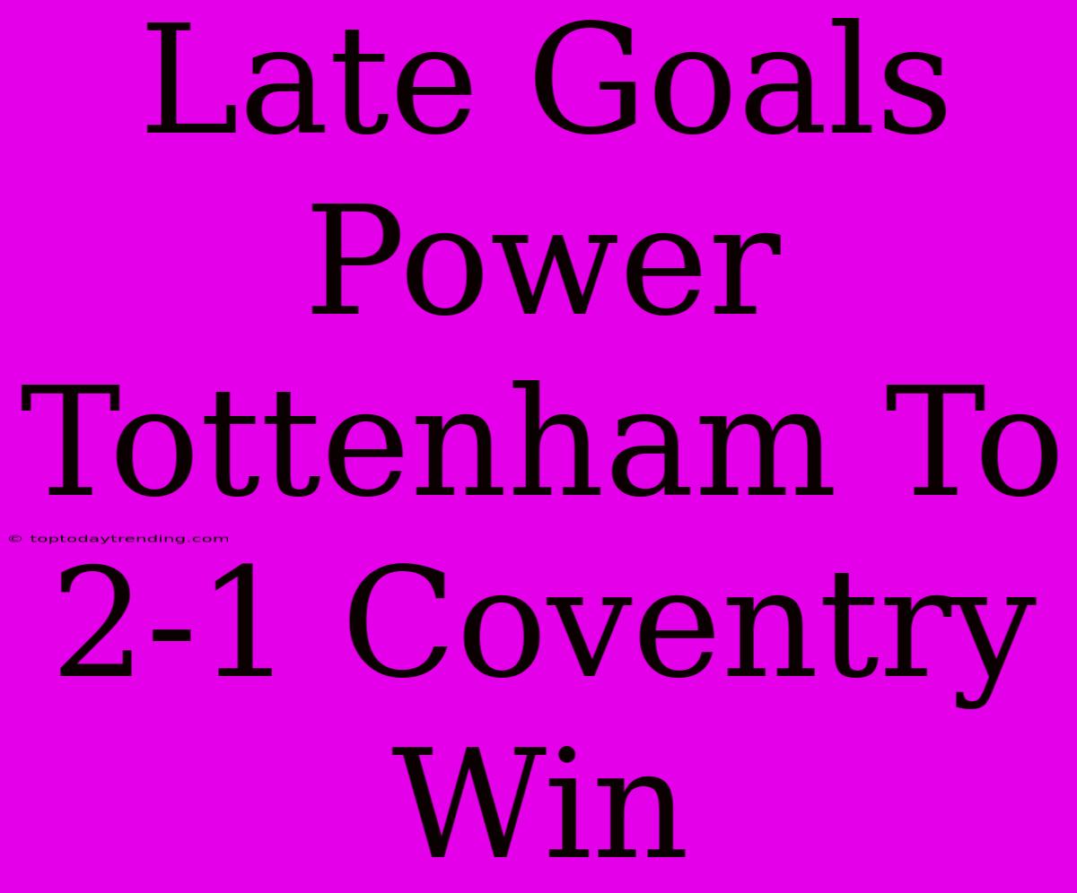 Late Goals Power Tottenham To 2-1 Coventry Win