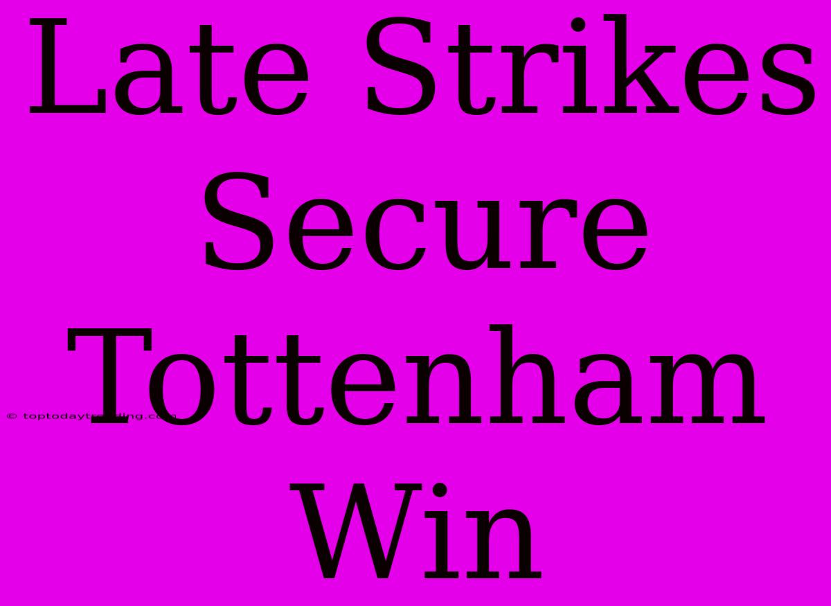 Late Strikes Secure Tottenham Win