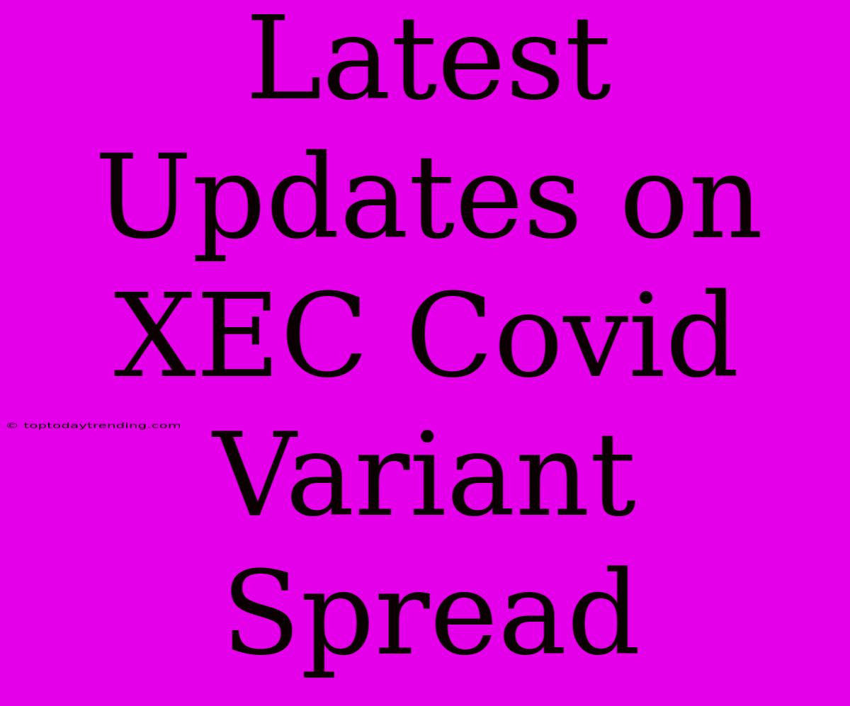 Latest Updates On XEC Covid Variant Spread