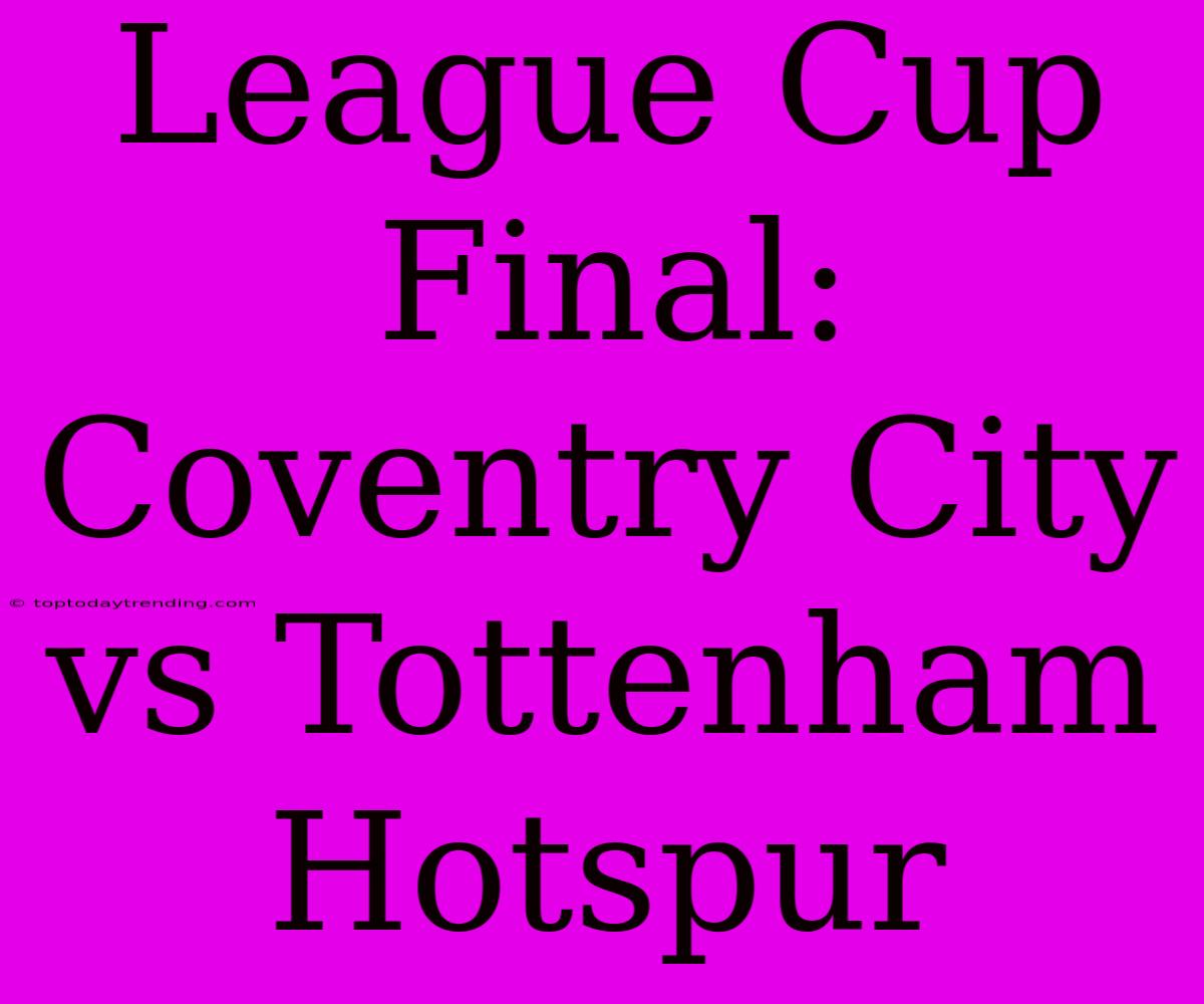 League Cup Final: Coventry City Vs Tottenham Hotspur