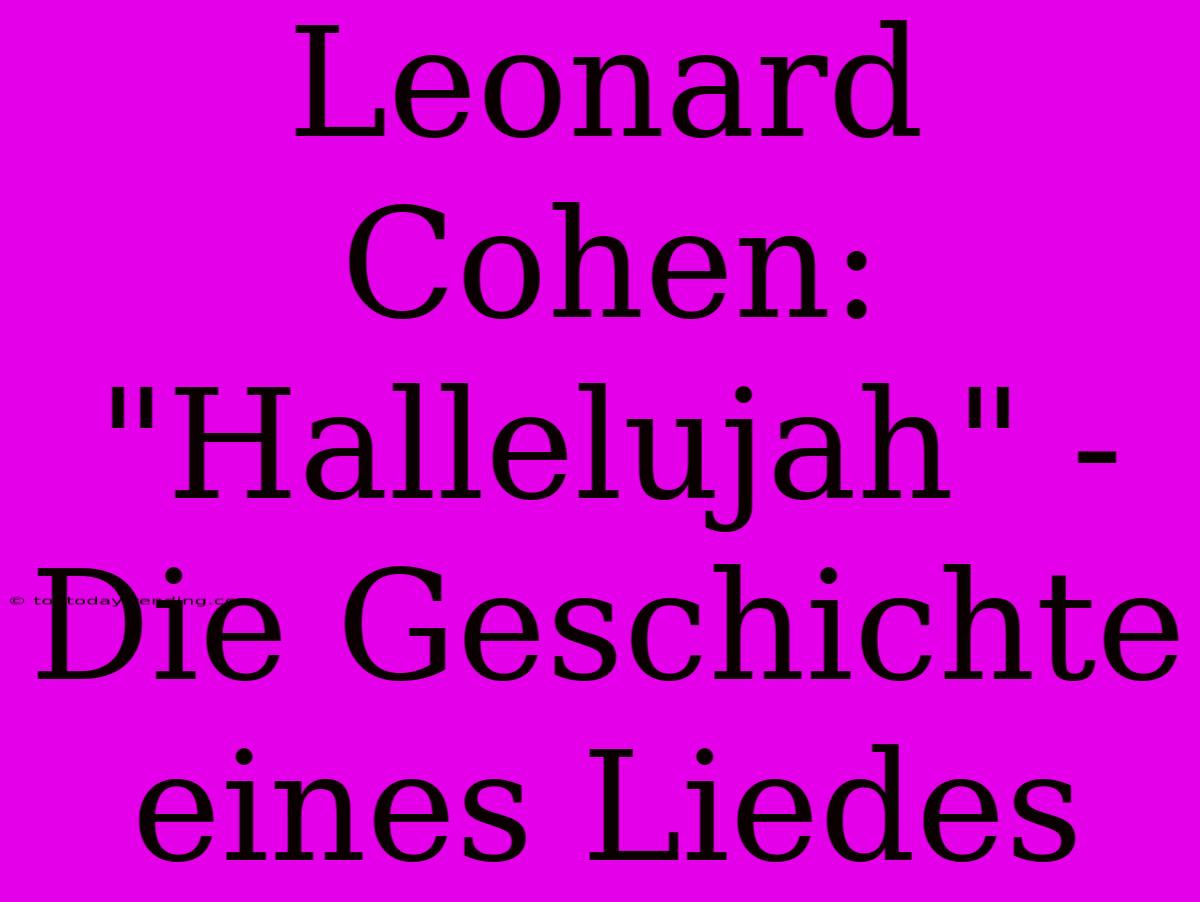 Leonard Cohen: 