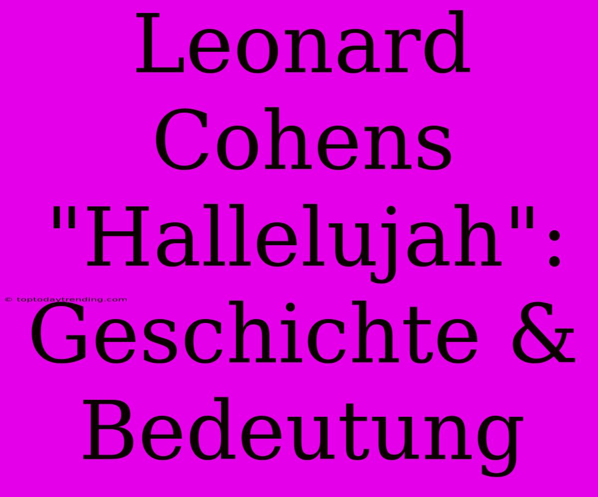 Leonard Cohens 