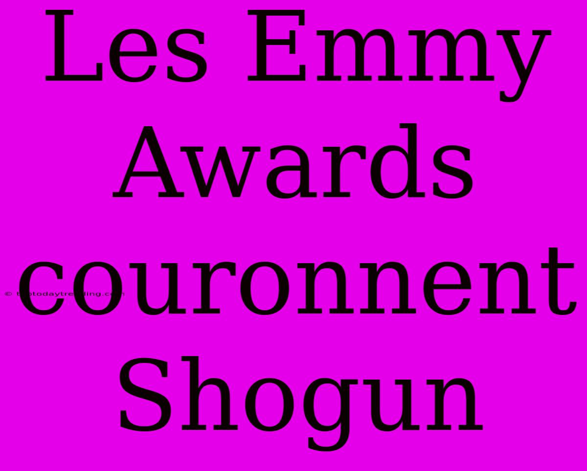 Les Emmy Awards Couronnent Shogun