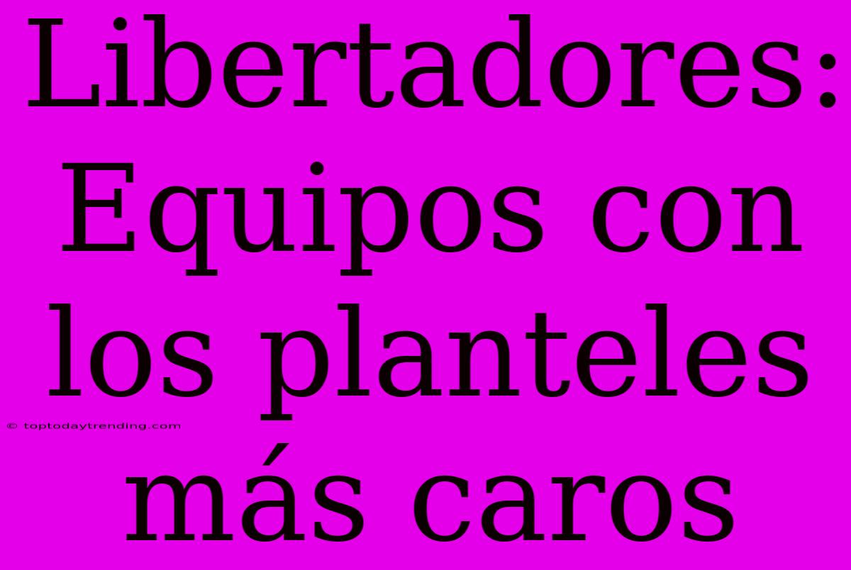 Libertadores: Equipos Con Los Planteles Más Caros