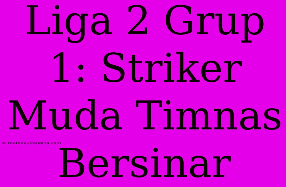 Liga 2 Grup 1: Striker Muda Timnas Bersinar