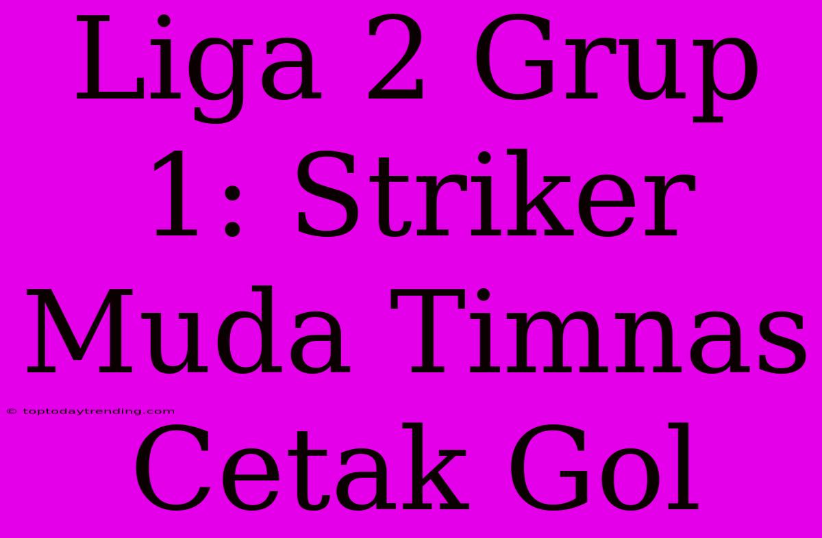 Liga 2 Grup 1: Striker Muda Timnas Cetak Gol