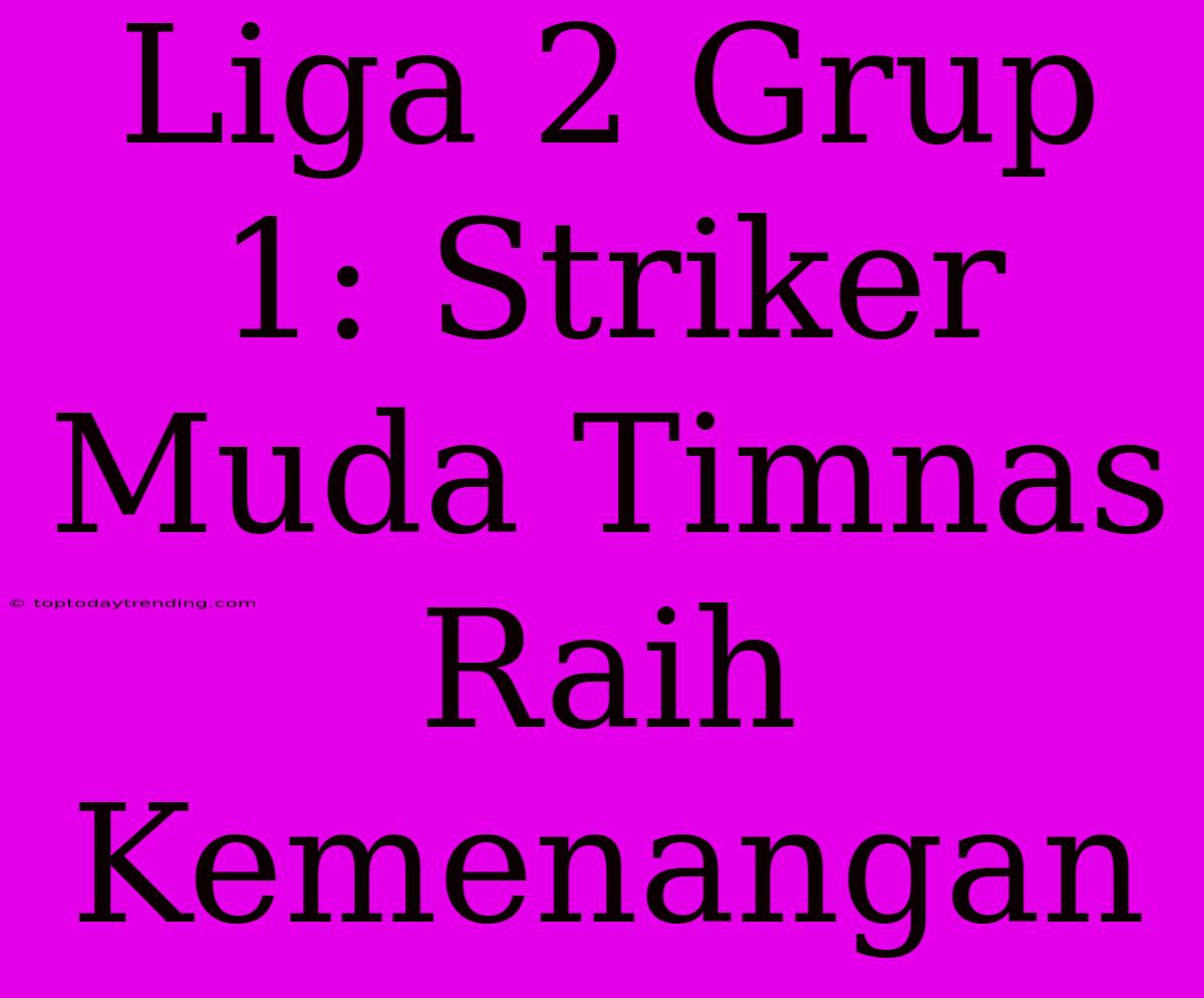 Liga 2 Grup 1: Striker Muda Timnas Raih Kemenangan