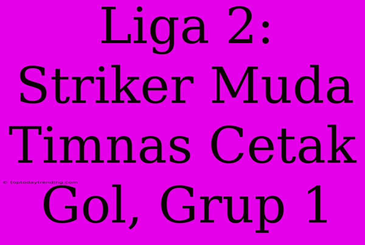 Liga 2: Striker Muda Timnas Cetak Gol, Grup 1