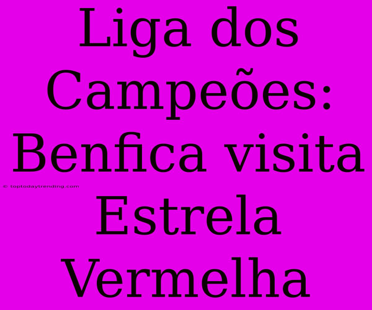 Liga Dos Campeões: Benfica Visita Estrela Vermelha