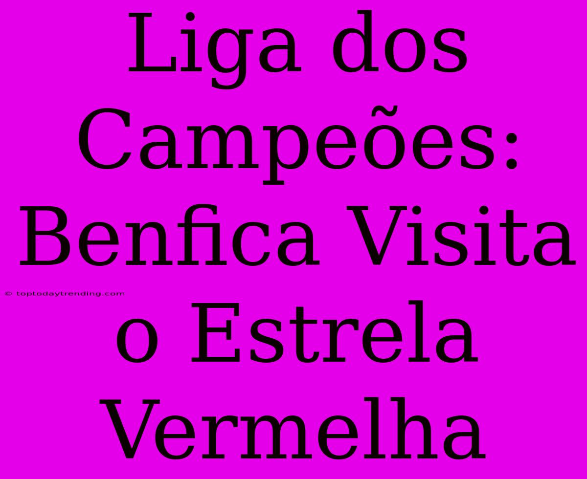 Liga Dos Campeões: Benfica Visita O Estrela Vermelha