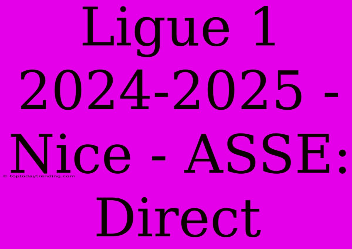 Ligue 1 2024-2025 - Nice - ASSE: Direct