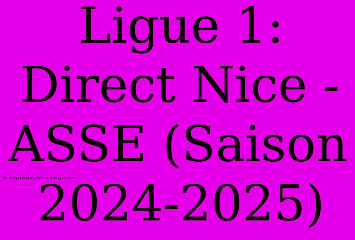 Ligue 1: Direct Nice - ASSE (Saison 2024-2025)