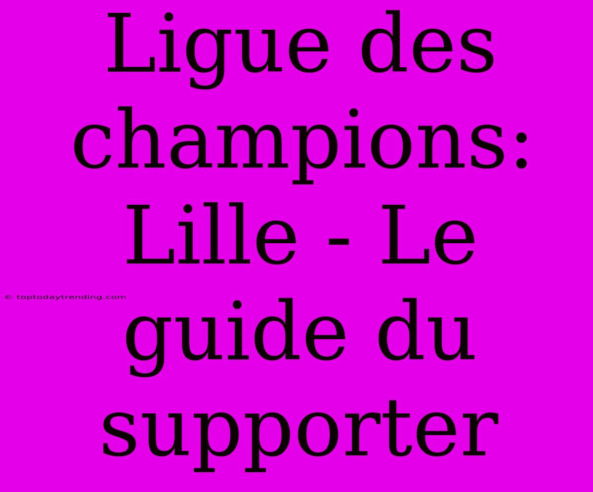 Ligue Des Champions: Lille - Le Guide Du Supporter