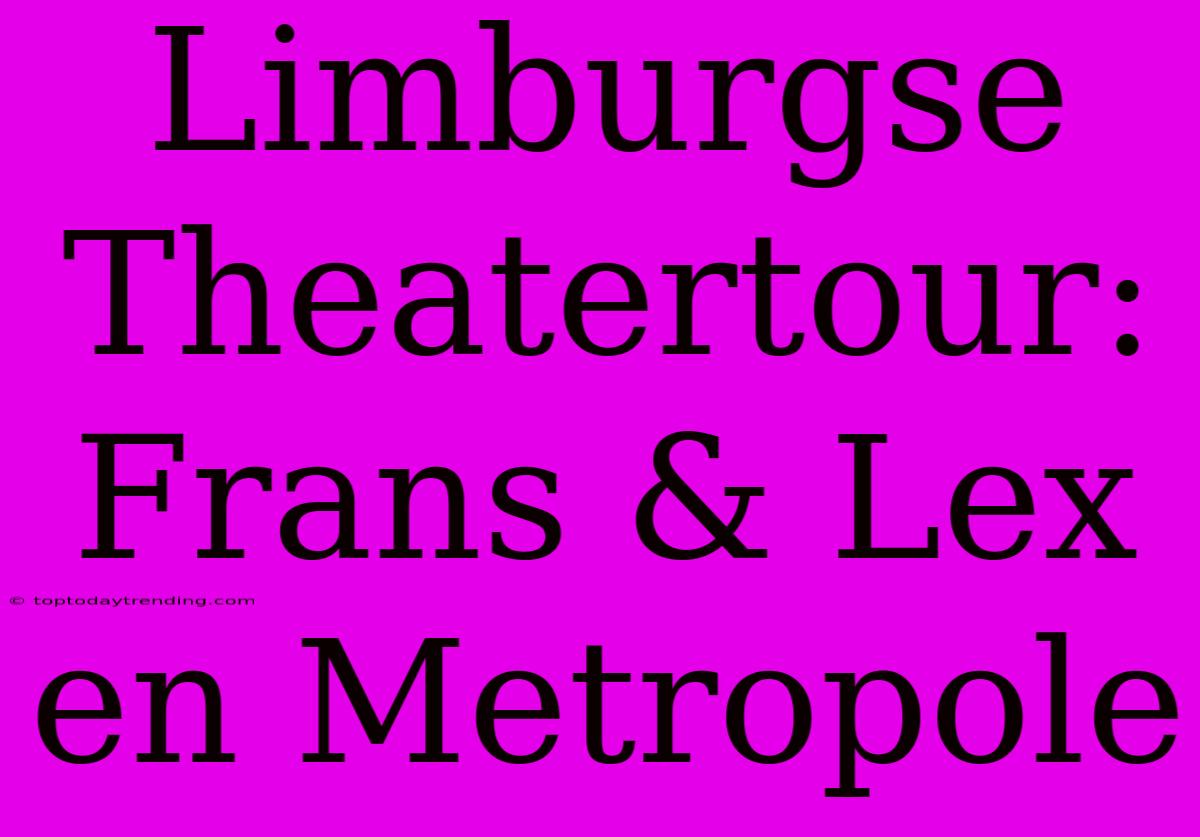 Limburgse Theatertour: Frans & Lex En Metropole