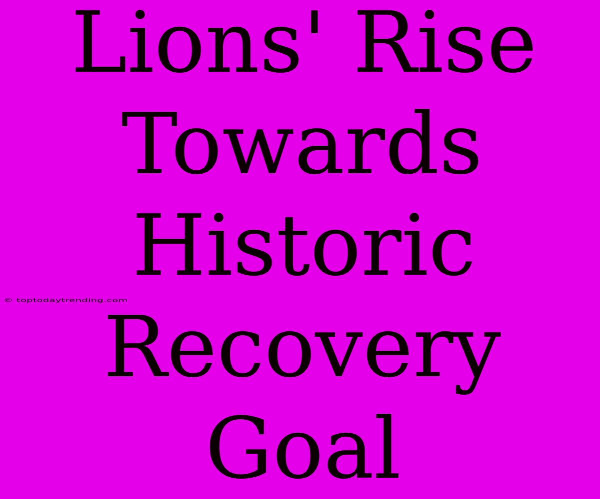 Lions' Rise Towards Historic Recovery Goal