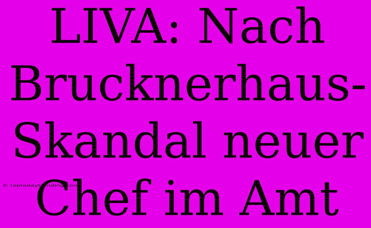 LIVA: Nach Brucknerhaus-Skandal Neuer Chef Im Amt