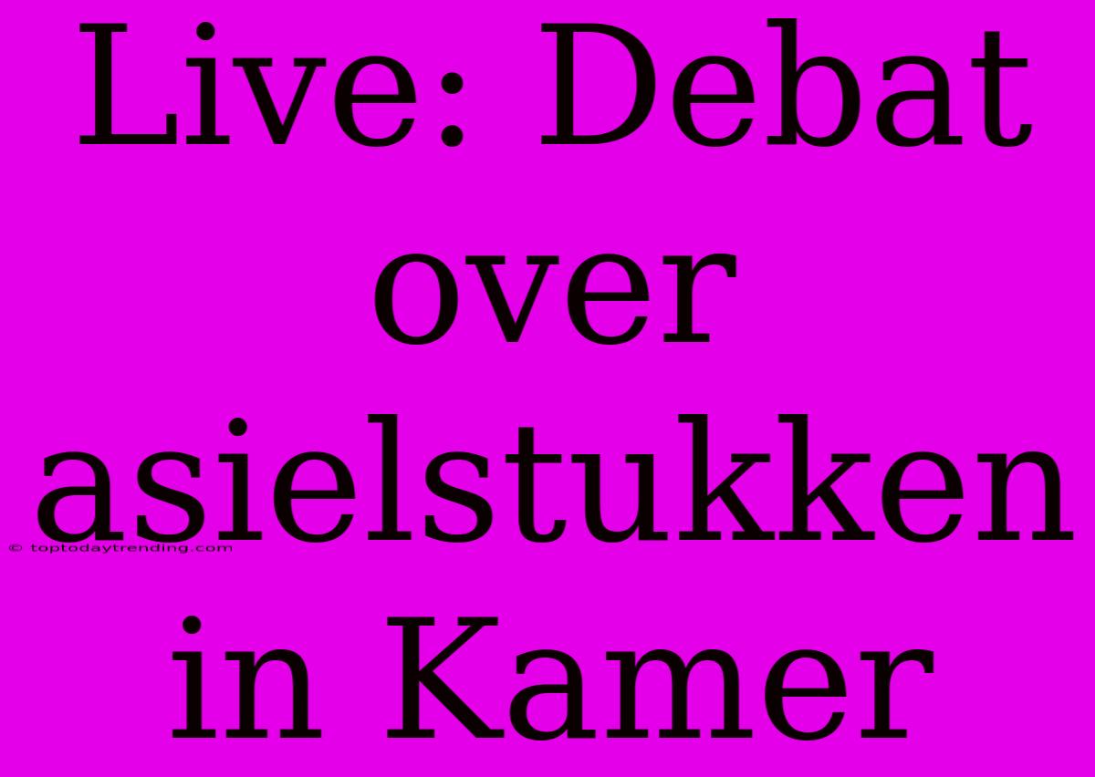 Live: Debat Over Asielstukken In Kamer