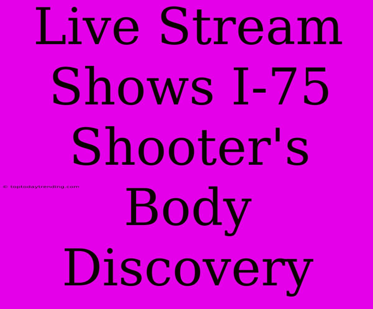 Live Stream Shows I-75 Shooter's Body Discovery