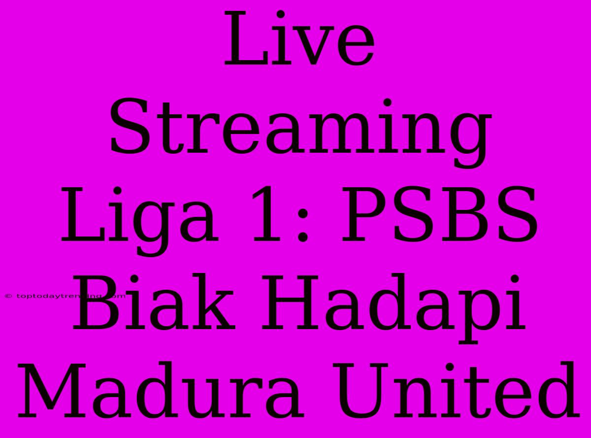 Live Streaming Liga 1: PSBS Biak Hadapi Madura United