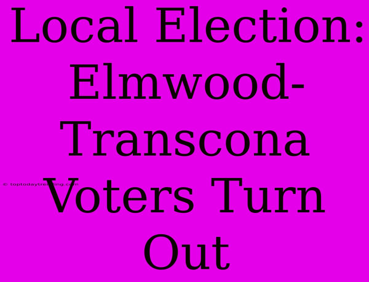 Local Election: Elmwood-Transcona Voters Turn Out