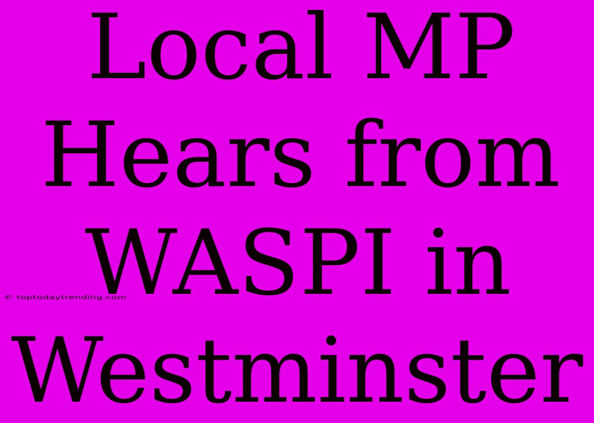 Local MP Hears From WASPI In Westminster