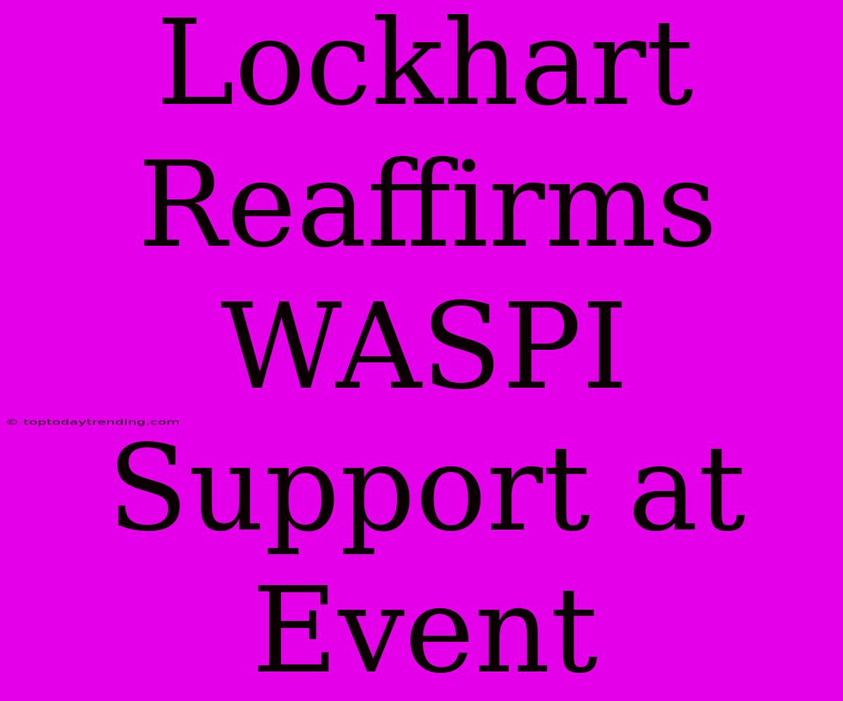 Lockhart Reaffirms WASPI Support At Event