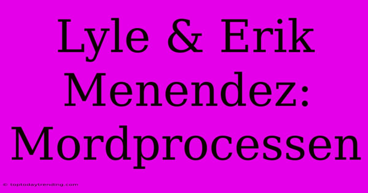 Lyle & Erik Menendez: Mordprocessen